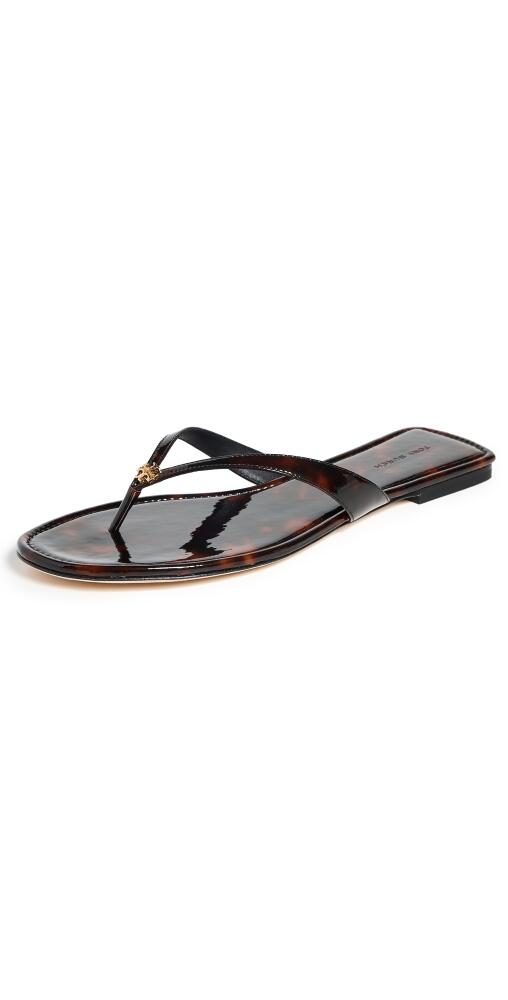 Tory Burch Classic Flip Flops Tortoise Patent Cover