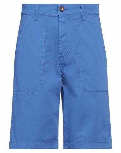 Dirk Bikkembergs Man Shorts & Bermuda Shorts Blue Cotton, Elastane Cover