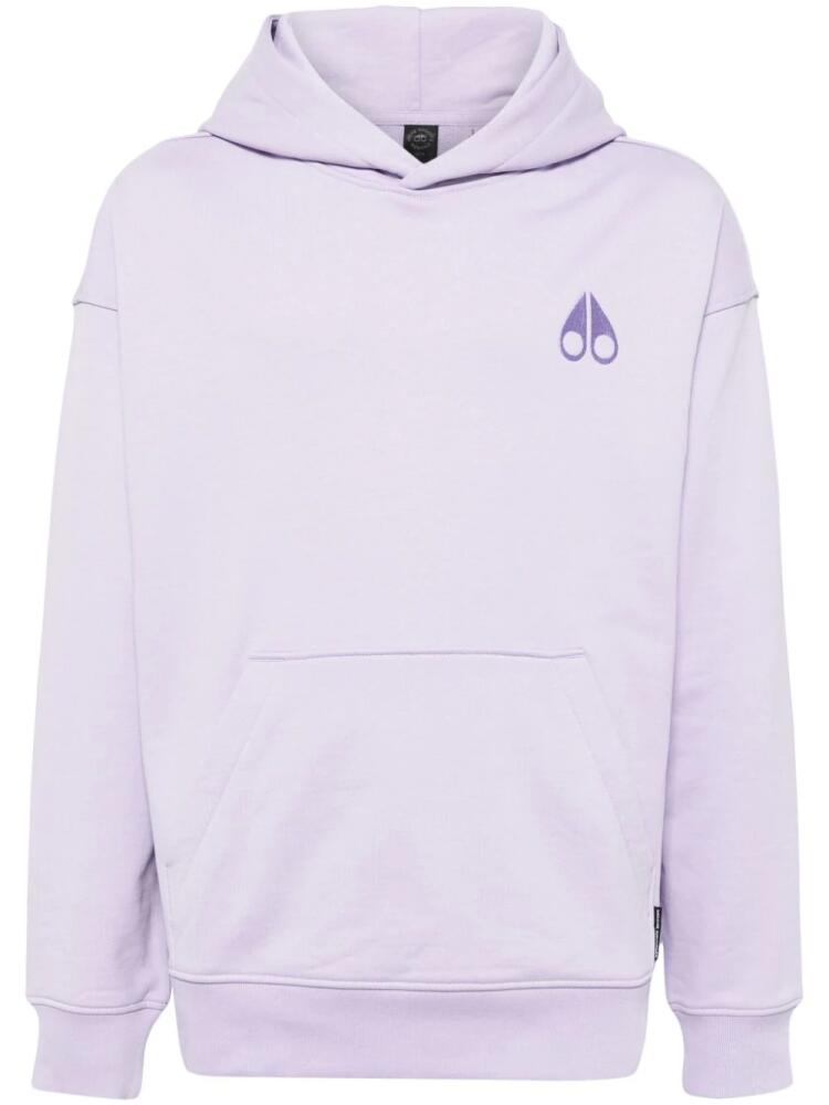 Moose Knuckles Serge logo-embroidered hoodie - Purple Cover