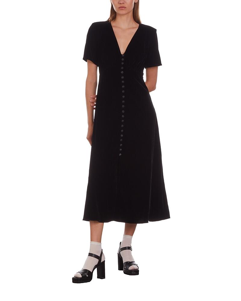 The Kooples Velvet Short Sleeve Midi Dress Cover