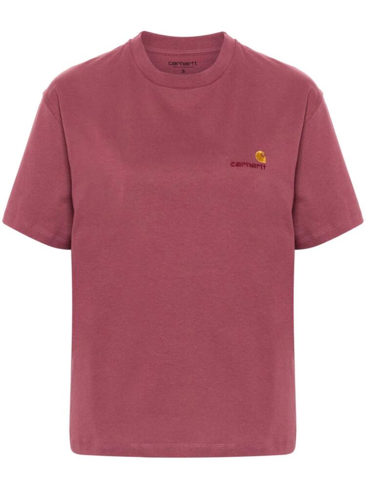 Carhartt WIP logo-embroidered cotton T-shirt - Pink Cover