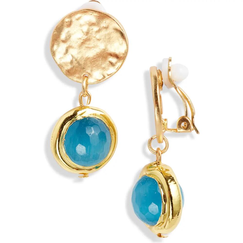 Karine Sultan Crystal Clip-On Drop Earrings in Gold Cover