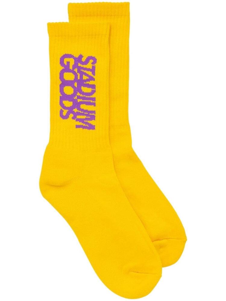 STADIUM GOODS® logo "Showtime" crew socks - Yellow Cover