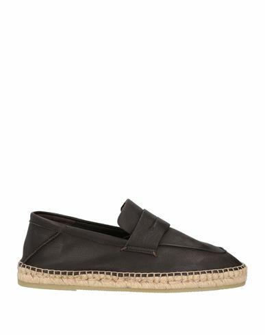 Zegna Man Espadrilles Dark brown Leather Cover