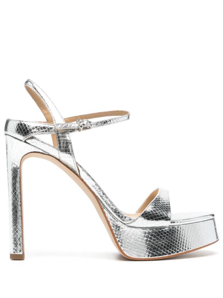 Michael Michael Kors Amara 130mm leather platform sandals - Silver Cover