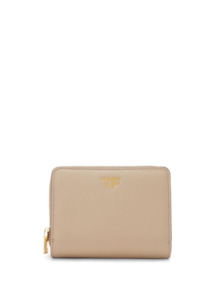 TOM FORD logo-plaque leather wallet - Neutrals Cover