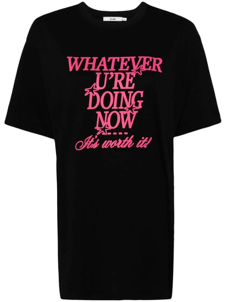 b+ab slogan-print cotton T-shirt - Black Cover