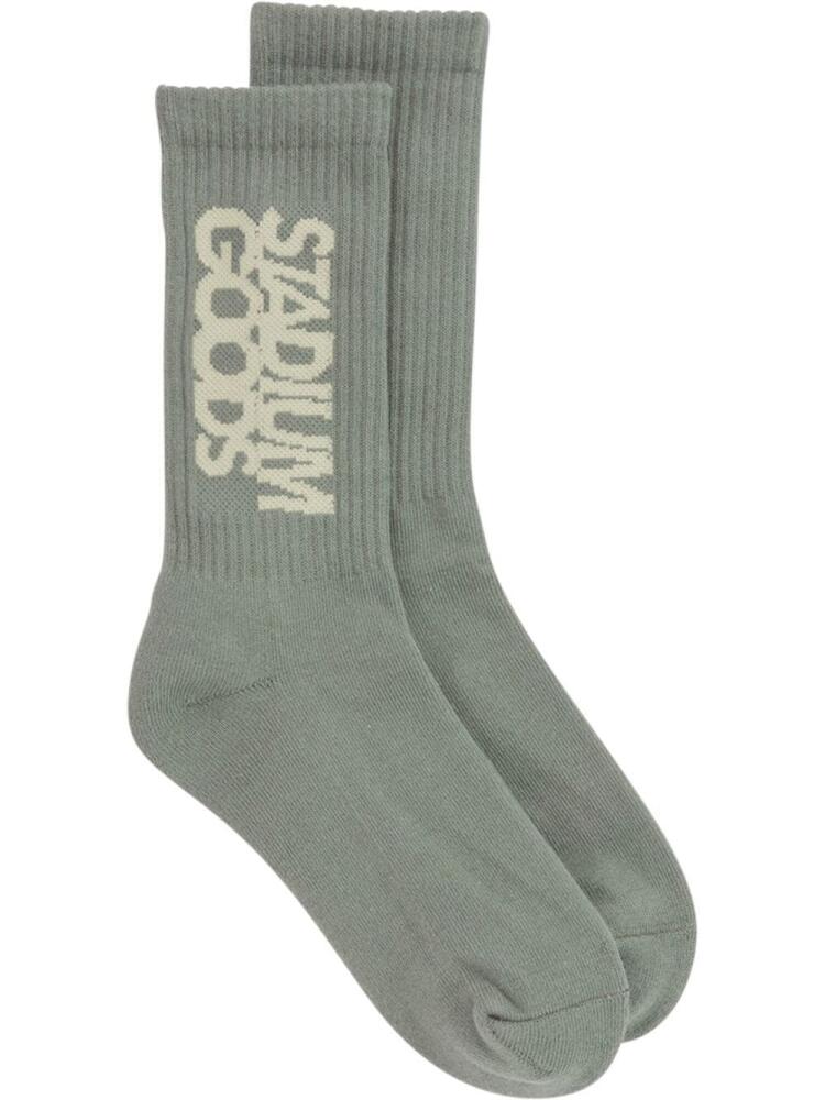 STADIUM GOODS® ribbed logo "Dry Moss" socks - Green Cover