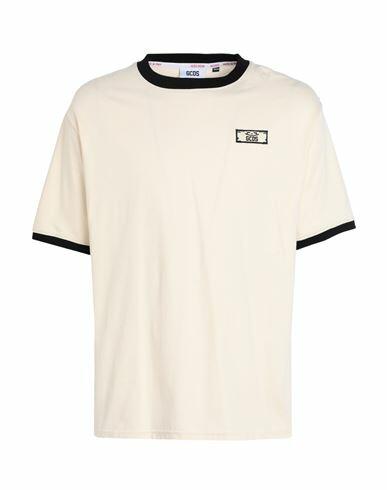 Gcds Man T-shirt Beige Cotton Cover