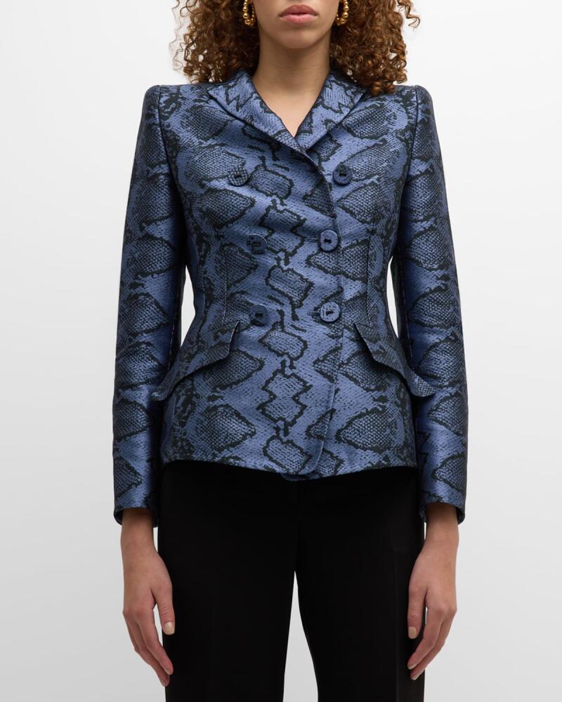 Maison Common Snake Print Double-Breasted Jacket Cover