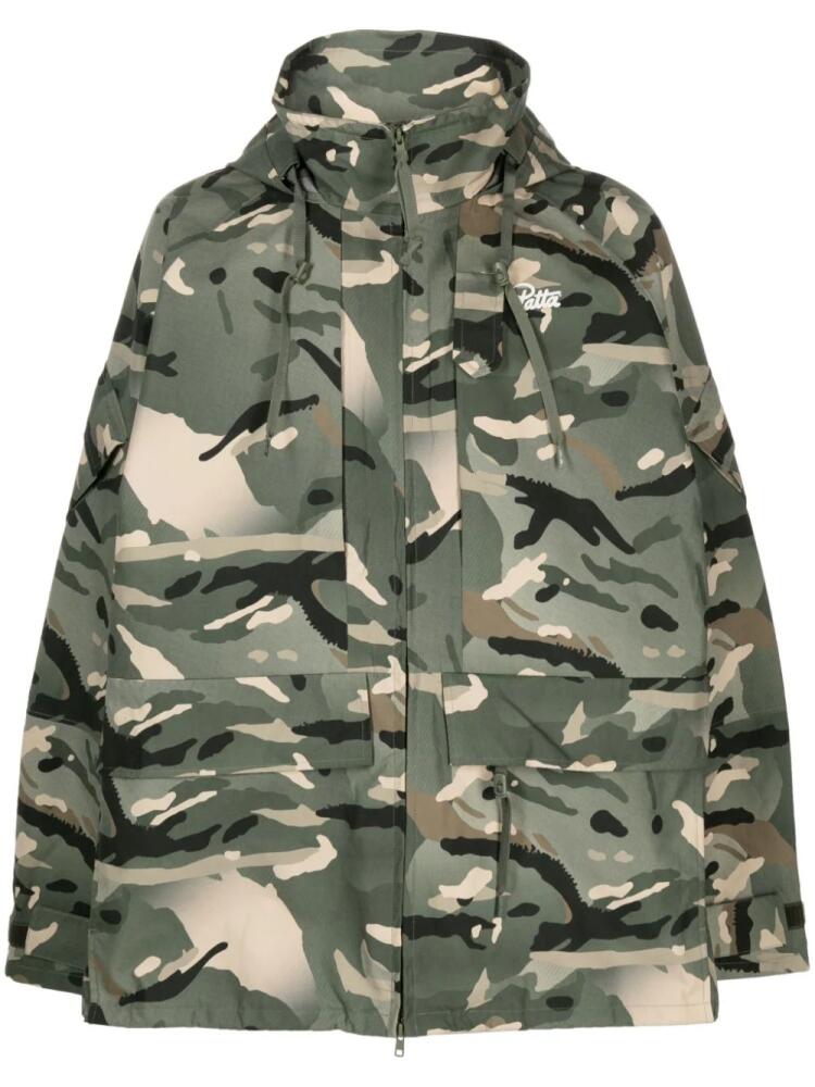 PATTA graphic-print camouflage hooded jacket - Green Cover