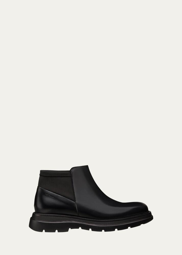 Stuart Weitzman Men's Aiden Leather and Neoprene Chelsea Boots Cover