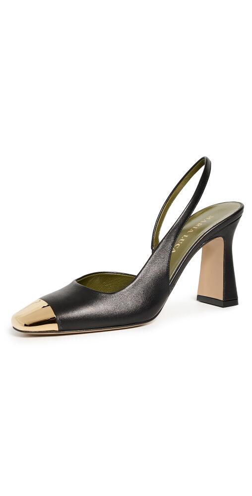 Maria Luca Eleonora Metal Toe Cap Slingbacks Black Cover