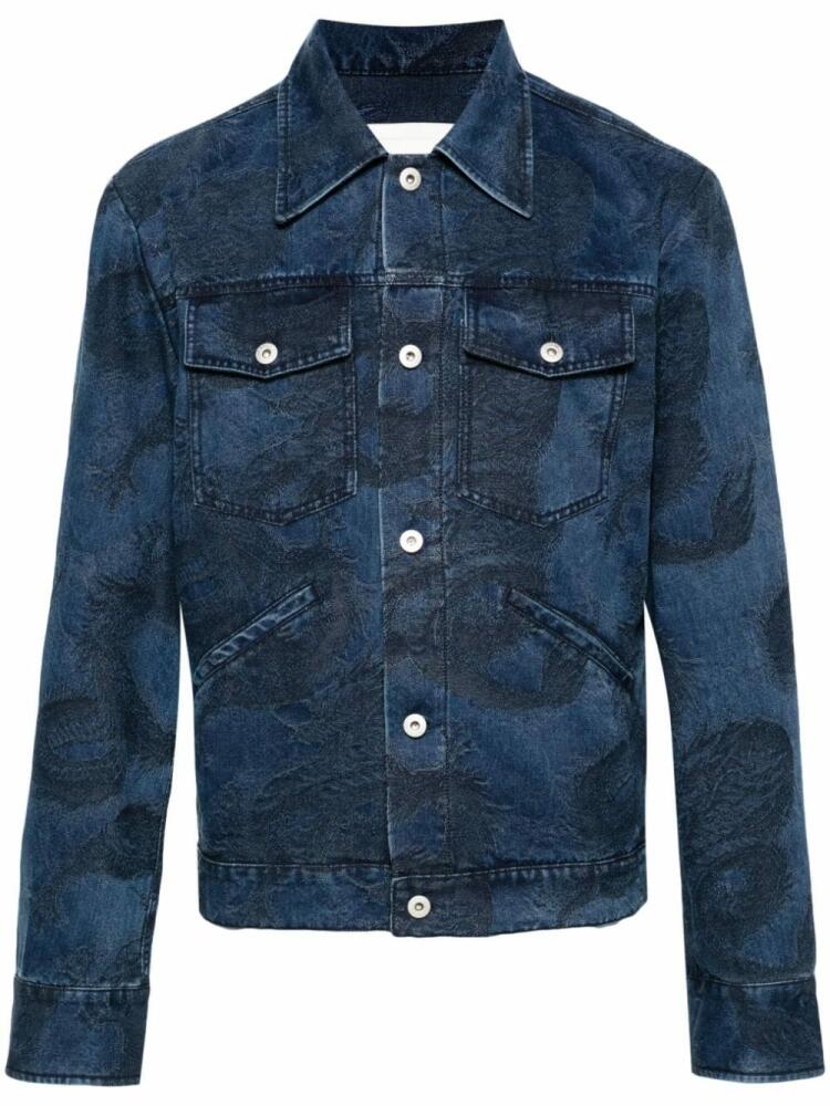 Feng Chen Wang dragon-jacquard denim jacket - Blue Cover