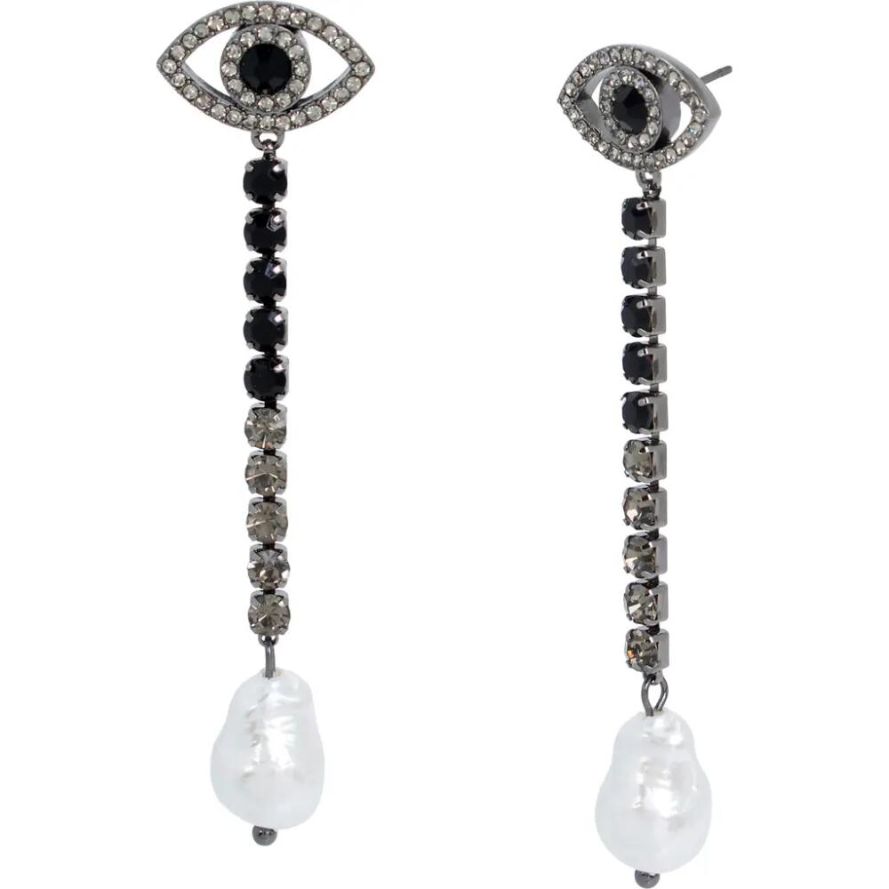 Kurt Geiger London Eye Linear Drop Earrings in Pearl Cover