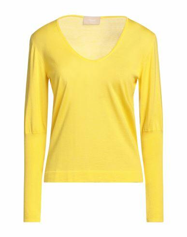 Drumohr Woman Sweater Yellow Cashmere, Merino Wool, Silk Cover