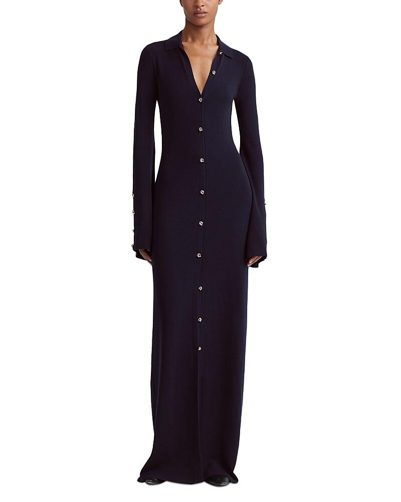 Altuzarra Leopold Wool Blend Button Front Maxi Dress Cover