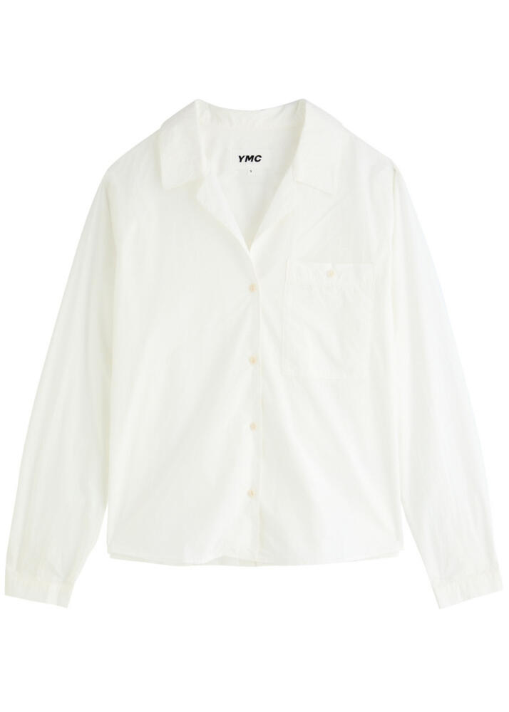 Ymc Annie Pleated Cotton-poplin Shirt - White Cover