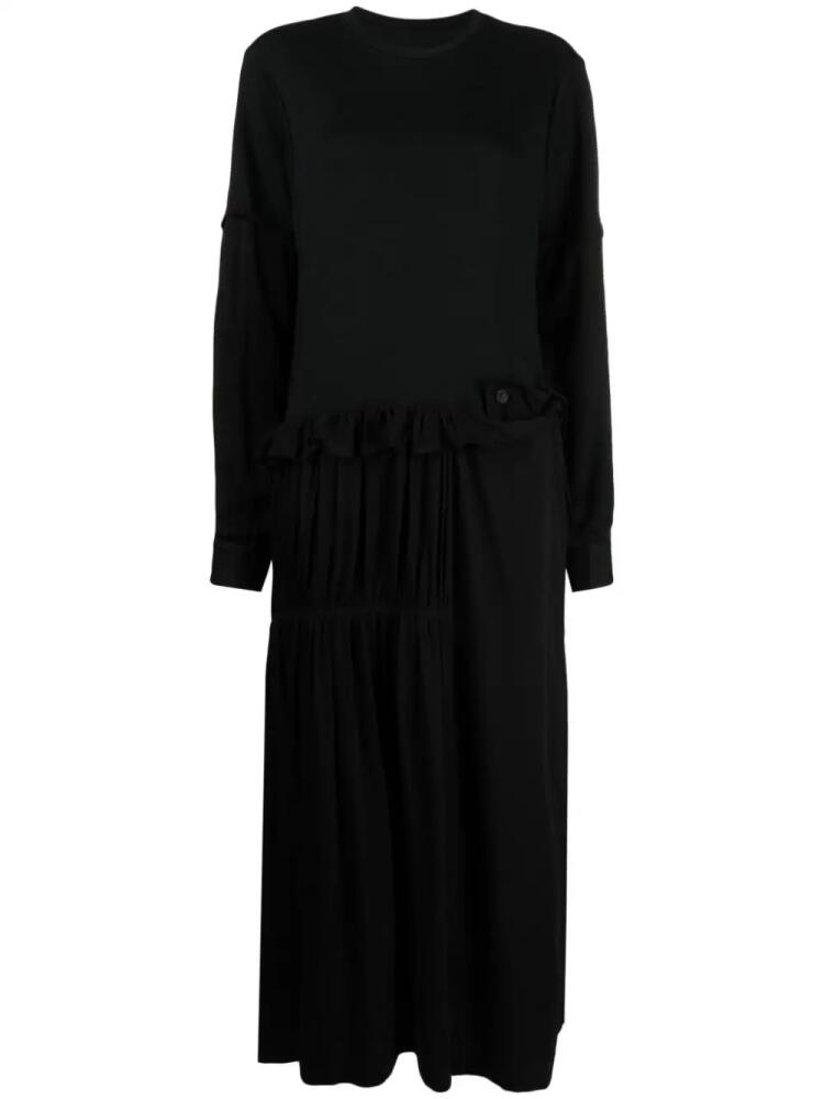 Yohji Yamamoto panelled tiered maxi dress - Black Cover