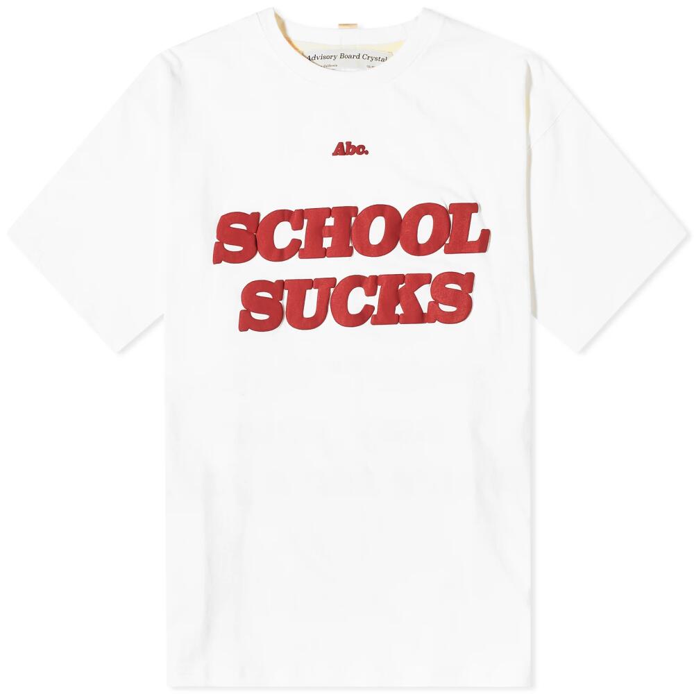 Advisory Board Crystals Men's School Sucks T-Shirt in White Cover