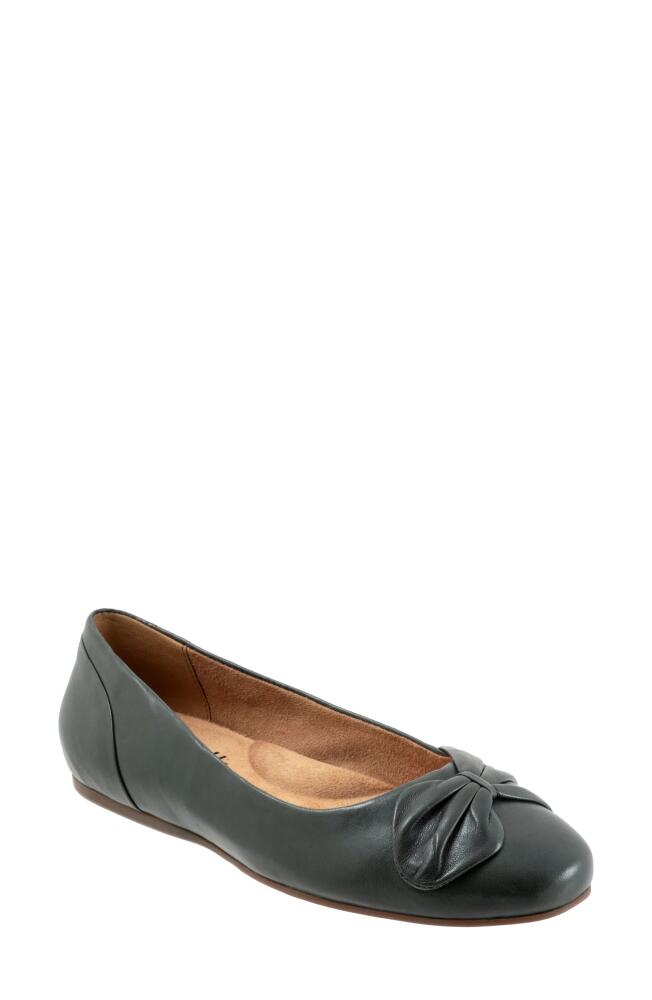 SoftWalk® Sofia Bow Ballet Flat in Dk Green Cover