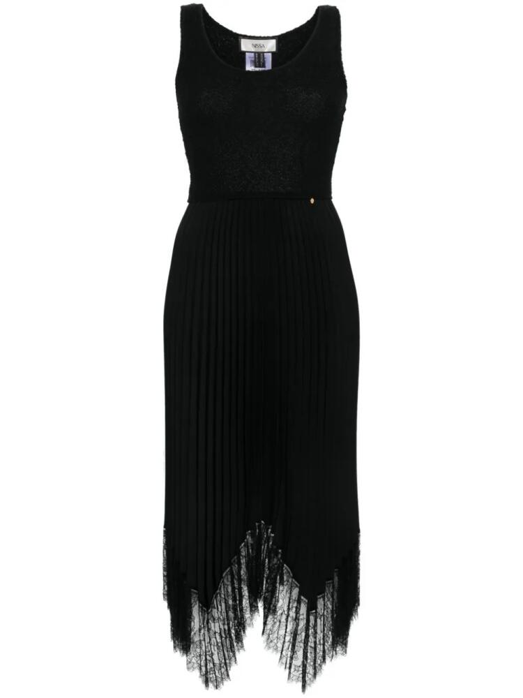 NISSA pleated-skirt midi dress - Black Cover