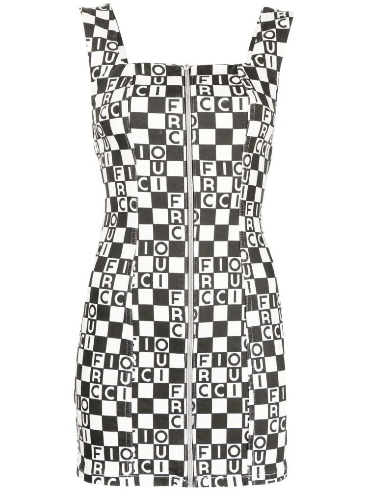 Fiorucci logo-print checked dress - Black Cover