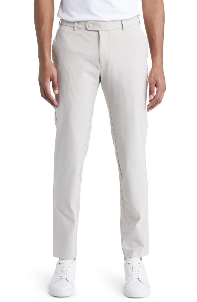 Peter Millar Men's Crown Crafted Surge Performance Flat Front Trousers in Oatmeal Cover