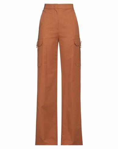 Max Mara Woman Pants Tan Cotton, Elastane, Cow leather Cover