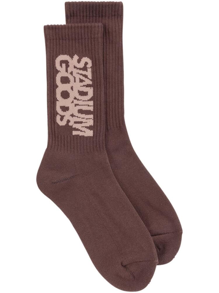 STADIUM GOODS® logo-print ''Bark Brown'' crew socks Cover