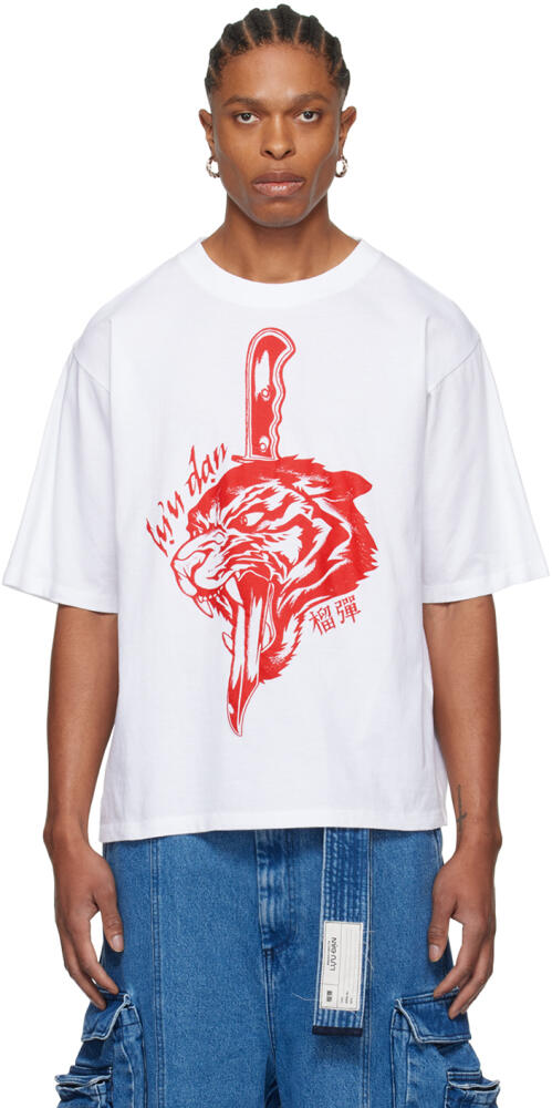 LU'U DAN White Graphic T-Shirt Cover