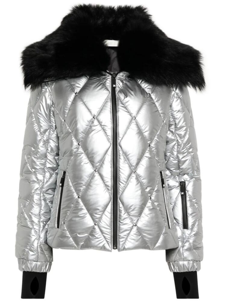 Palm Angels Reflective quilted ski jacket - Silver Cover