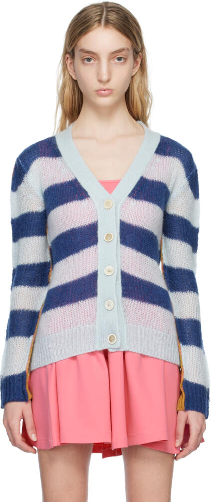 Marni Blue & Tan Paneled Cardigan Cover