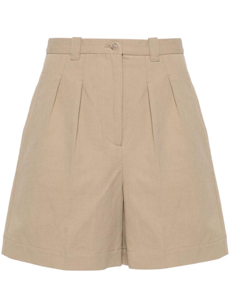 A.P.C. poplin cotton-blend shorts - Neutrals Cover