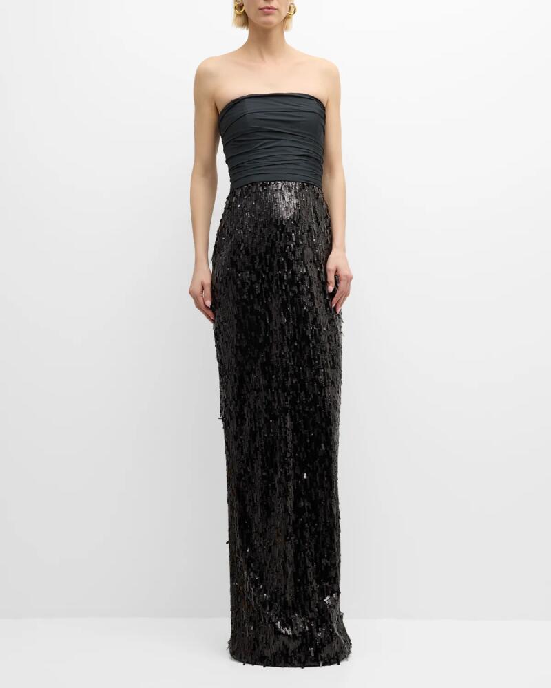 Pamella Roland Strapless Sequin Gown Cover