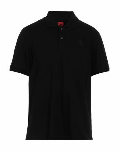 Ferrari Man Polo shirt Black Organic cotton, Elastane Cover