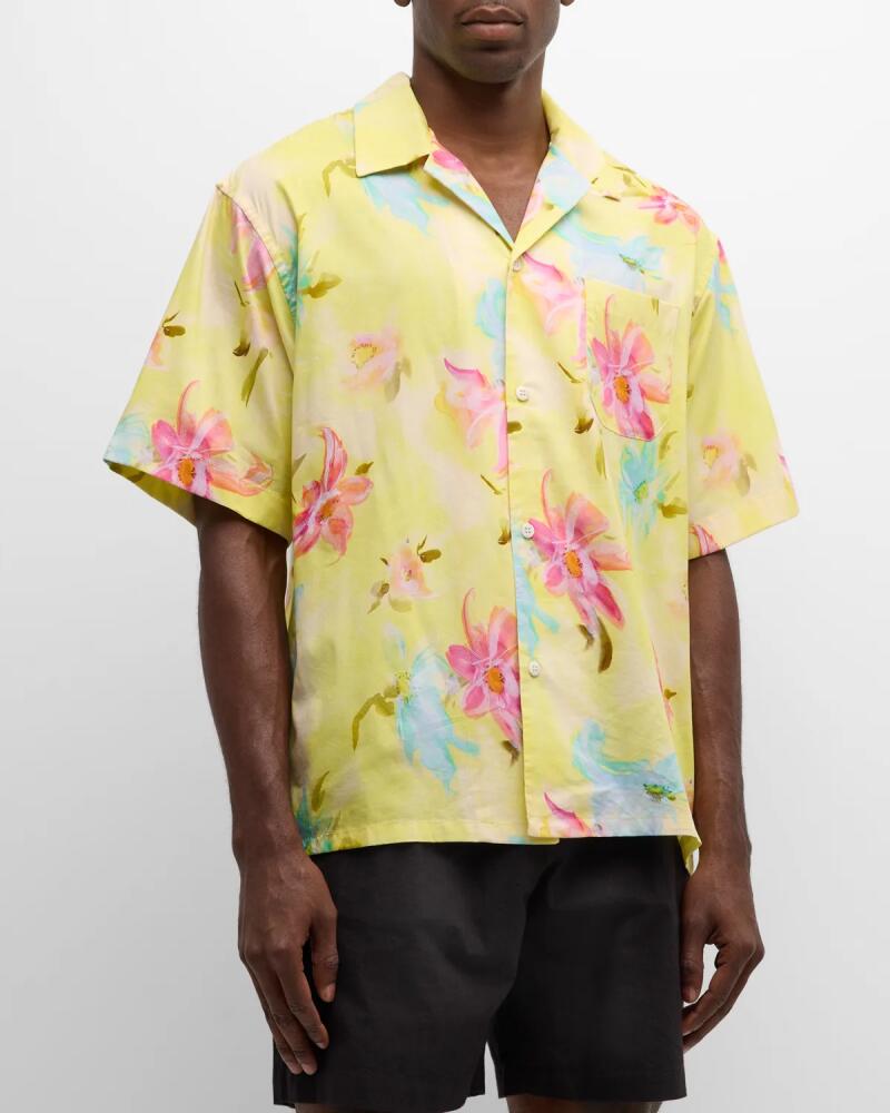 John Elliott Men's Floral Camp Shirt Cover