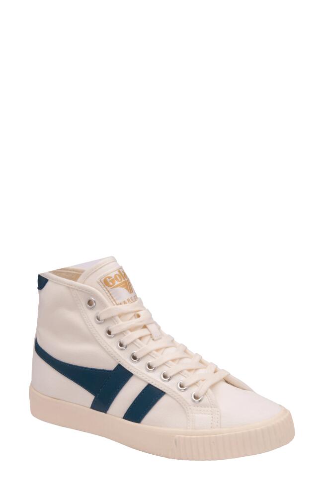 Gola Tennix Mark Cox High Top Sneaker in Off White/vintage Blue Cover