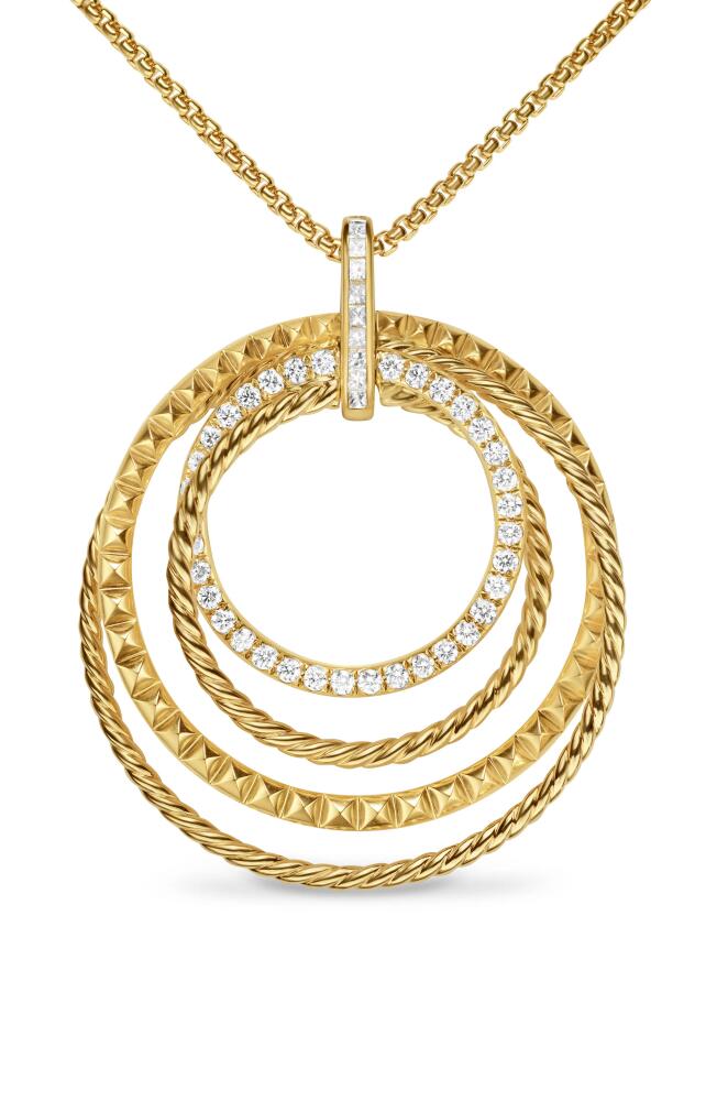 David Yurman Crossover Trio Pendant Necklace in 18K Yellow Gold with Diamonds, 39.5mm in 18K Gold Cover