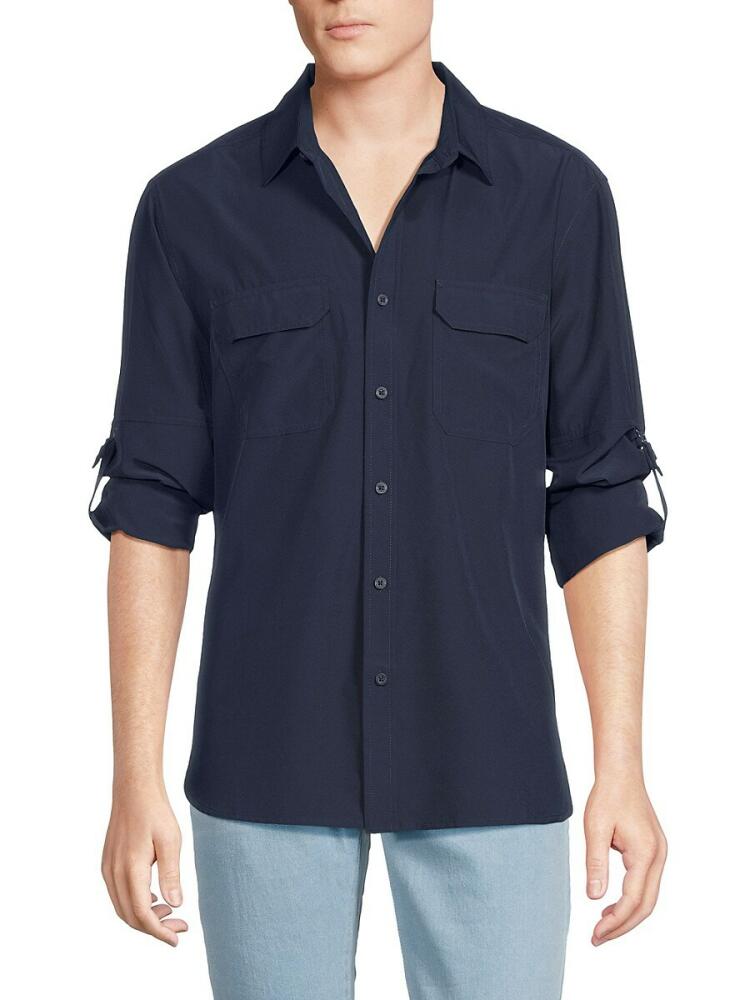 Fair Harbor Men's The River Solid Button Down Shirt - Navy Cover