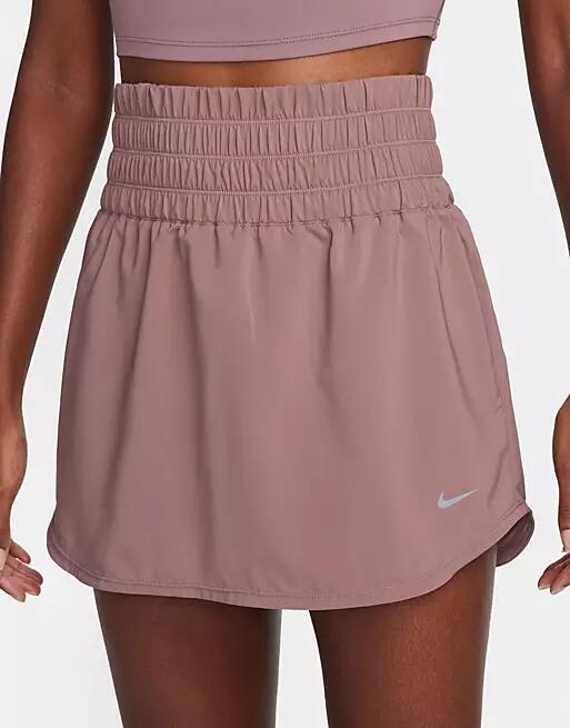 Nike One Training ultra high rise skort in purple-Brown Cover