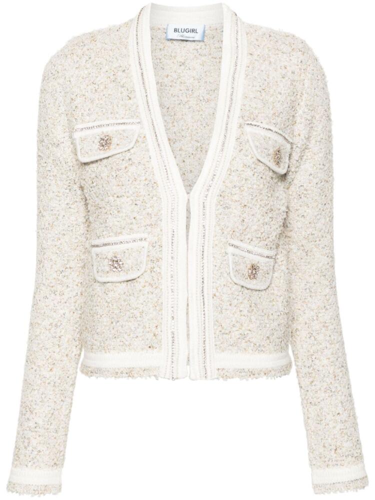 Blugirl rhinestone-embellished cardigan - Neutrals Cover