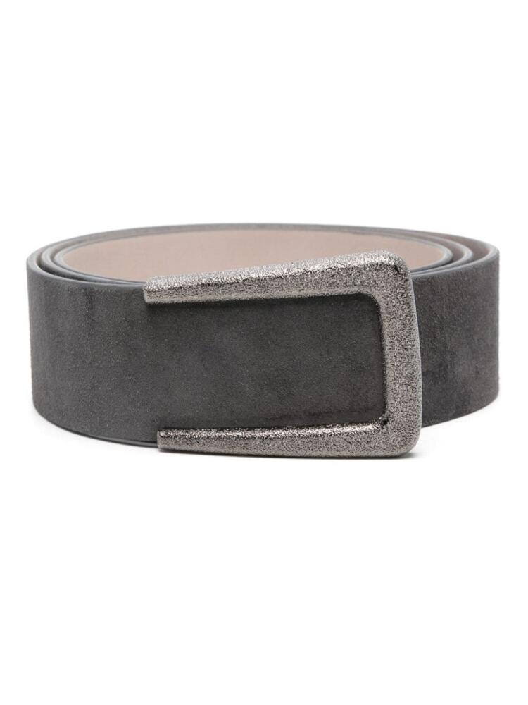 Brunello Cucinelli buckled suede belt - Grey Cover