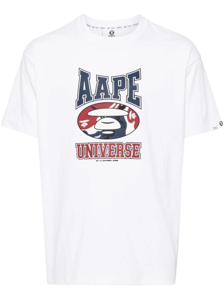 AAPE BY *A BATHING APE® logo-printed cotton T-shirt - White Cover