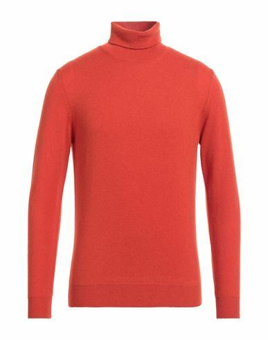 Ferrante Man Turtleneck Orange Merino Wool Cover