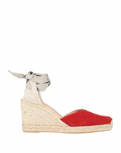 Mychalom Woman Espadrilles Red Soft Leather, Textile fibers Cover