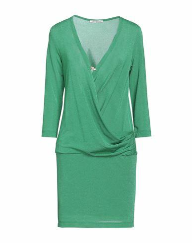 Biancoghiaccio Woman Mini dress Green Polyester, Polyamide, Elastane Cover