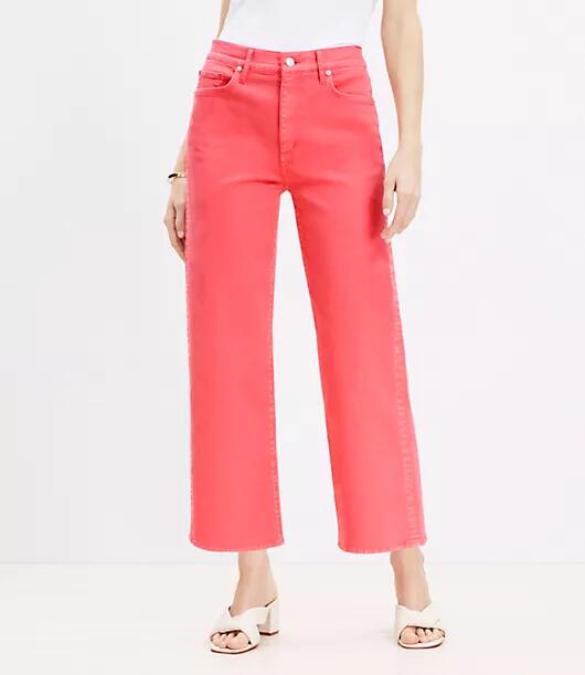 Loft Petite High Rise Wide Leg Crop Jeans in Fresh Guava Cover