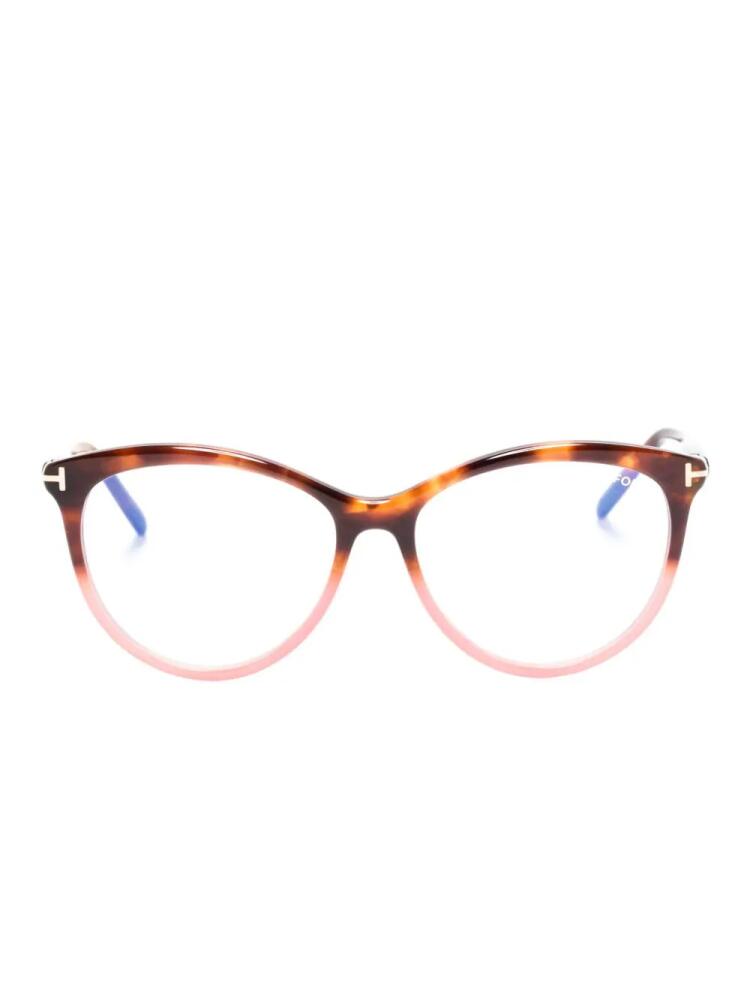 TOM FORD Eyewear cat-eye frame glasses - Brown Cover