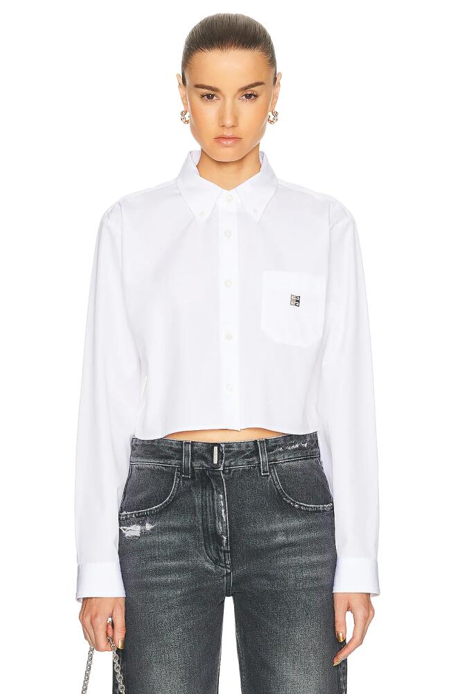 Givenchy 4G Cropped Shirt in White Cover